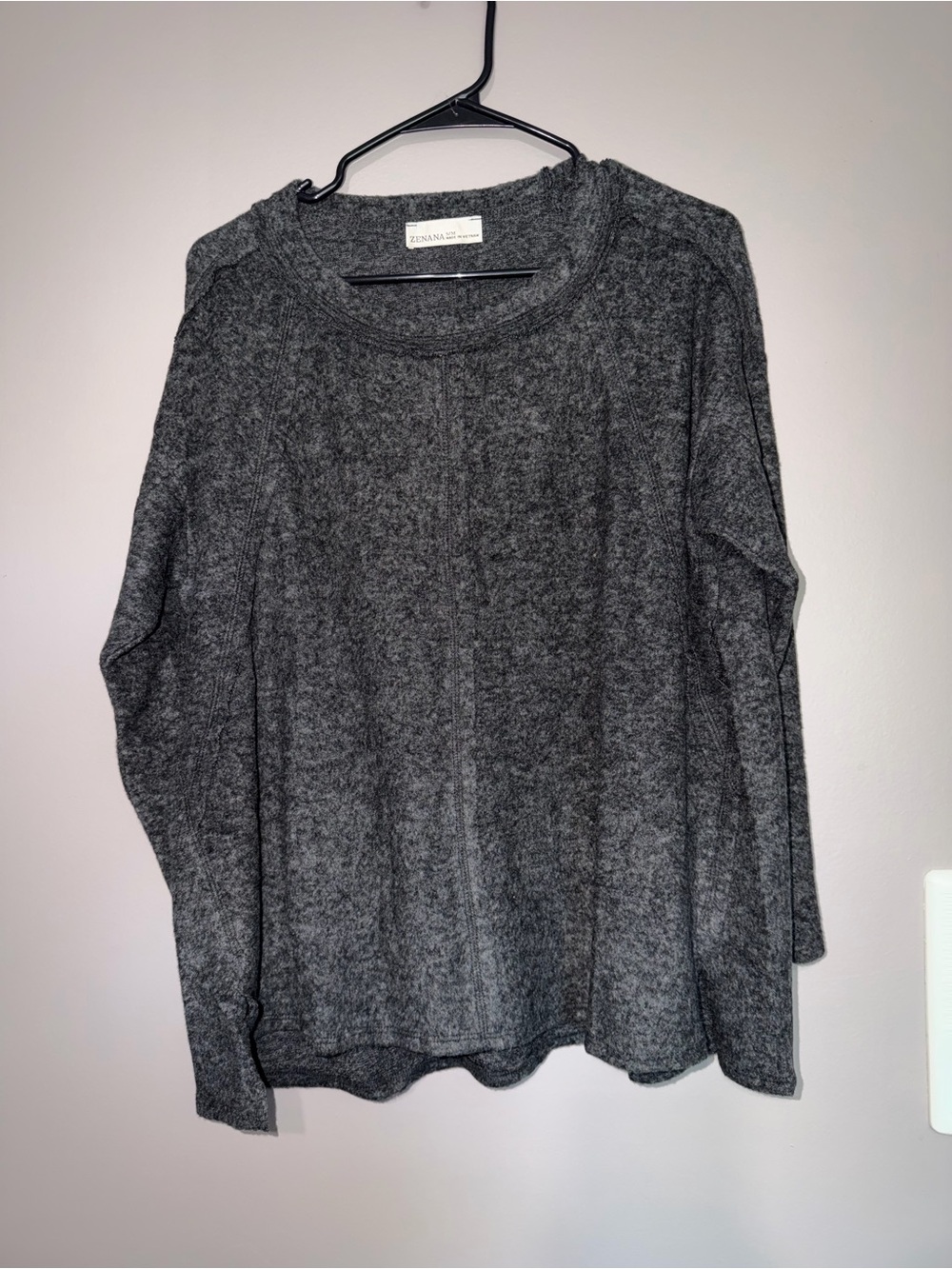 Zenana Outfitters Women's Charcoal Gray Sweater SUPER SOFT